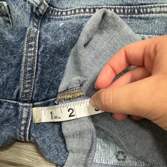 Wild Fable High Rise Acid Wash Cotton Denim Blue Jean Shorts- Size 6 - Picture 7 of 8